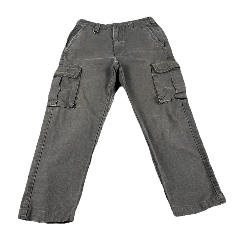 Thrills Co Slacker Cargo Pants Mens 28 Washed Black Ripstop Utility Trousers